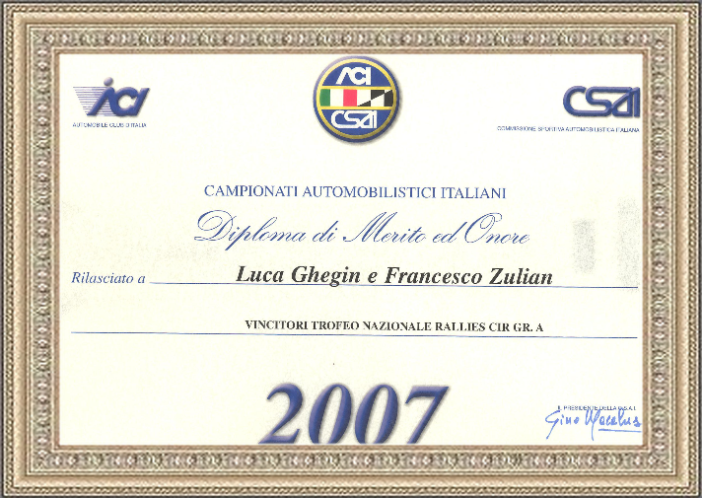 Titolo Italiano 2007 Gr. A 2 WD